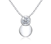 Shine Dise CZ  Silver Necklace SPE-3209